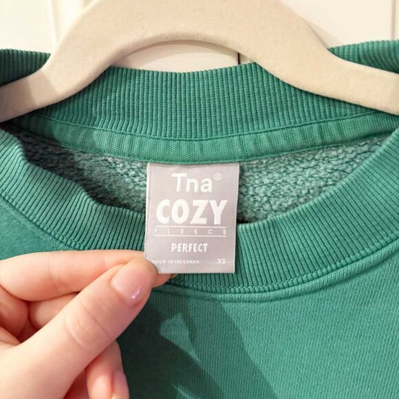 Artizia TNA Cozy Fleece Perfect Sweatshirt + Sweatpant Set S + XS Blue/Green - Picture 2 of 7